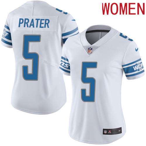 2019 Women Detroit Lions #5 Prater white Nike Vapor Untouchable Limited NFL Jersey->women nfl jersey->Women Jersey